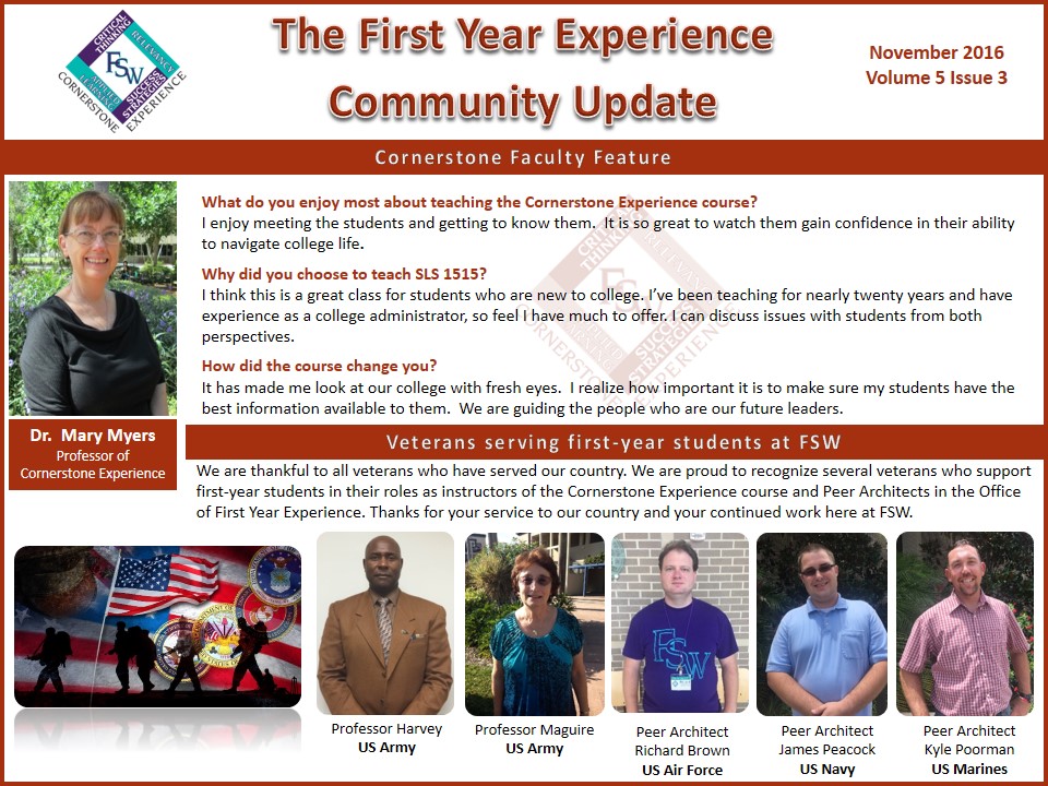 FYE Community Update November 2016 FYE Community Update November 2016